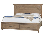Vaughan Bassett Vista Queen Mansion Storage Bed in Natural Oak image