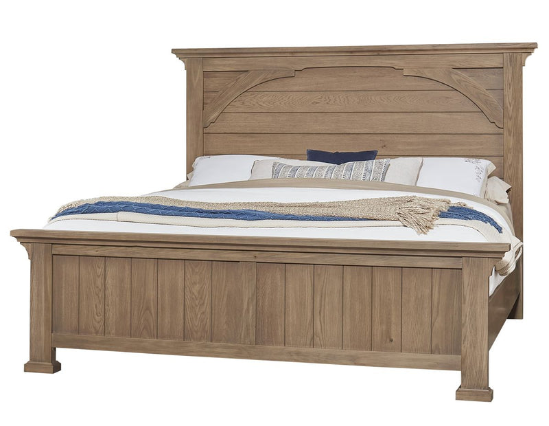 Vaughan Bassett Vista Queen Mansion Bed in Natural Oak image