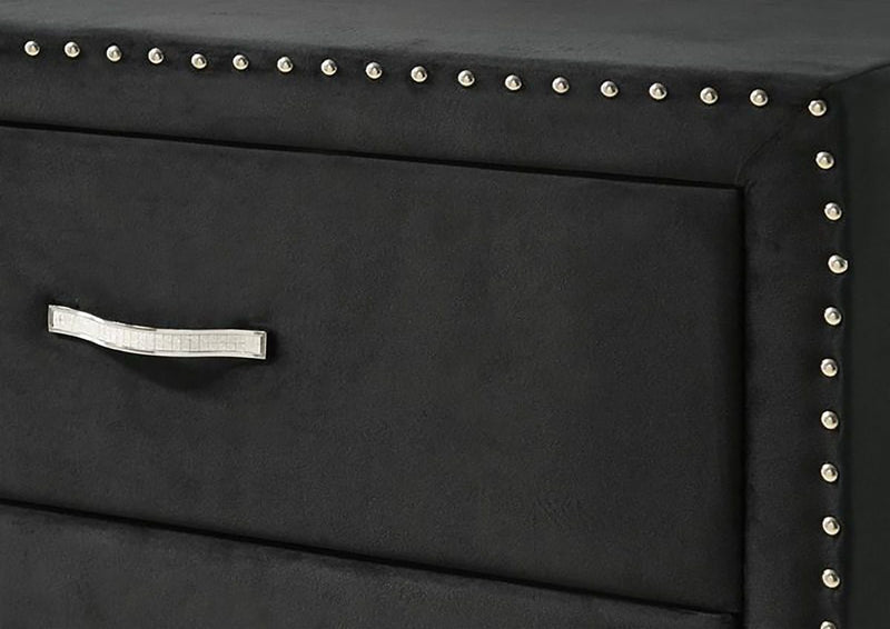 Crown Mark Furniture Lucinda 6 Drawer Dresser in Black