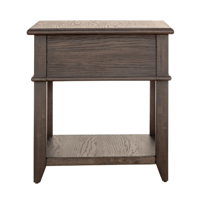 Liberty Furniture Mill Creek Drawer End Table in Peppercorn