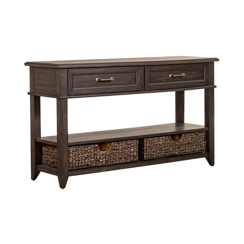 Liberty Furniture Mill Creek 2 Drawer Sofa Table in Peppercorn image