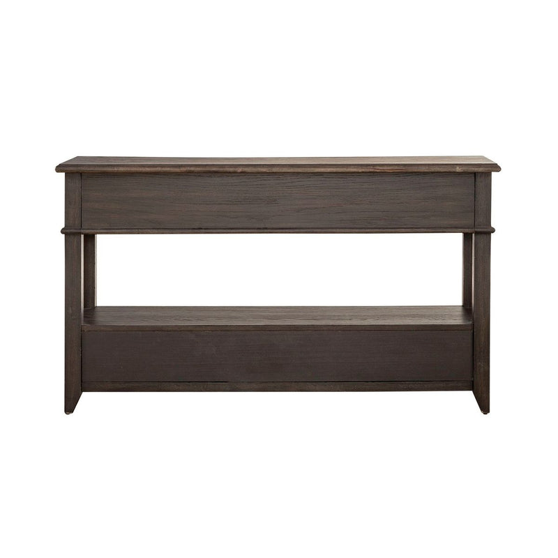 Liberty Furniture Mill Creek 2 Drawer Sofa Table in Peppercorn