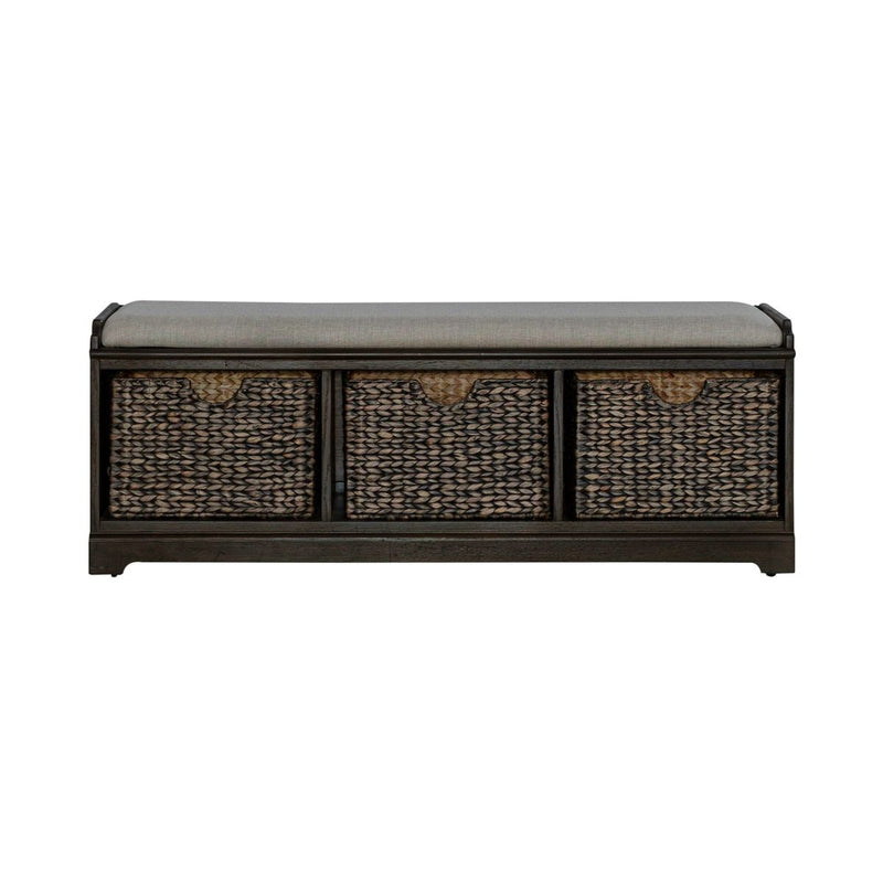 Liberty Furniture Mill Creek Wall Bench in Peppercorn