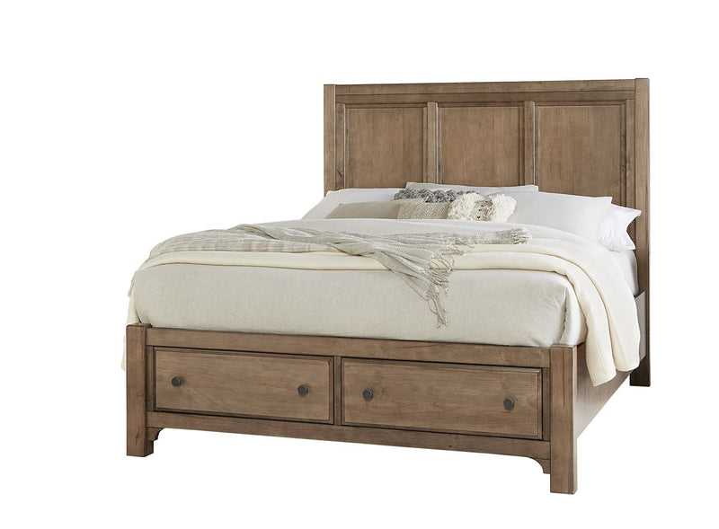 Vaughan Bassett Cool Farmhouse Panel King Bed with Storage in Natural image
