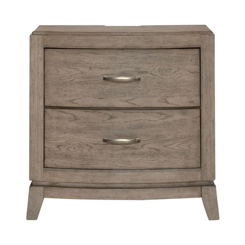 Liberty Furniture Avalon Nightstand with Charging Station in Burnished Beige