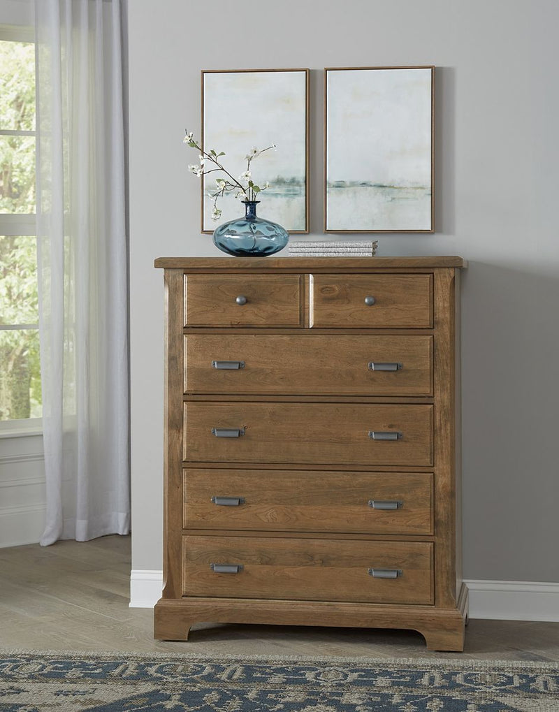 Vaughan Bassett Lancaster County 5 Drawer Chest in Amish Cherry