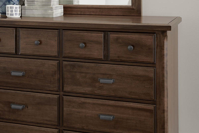 Vaughan Bassett Lancaster County 8 Drawer Dresser in Amish Walnut