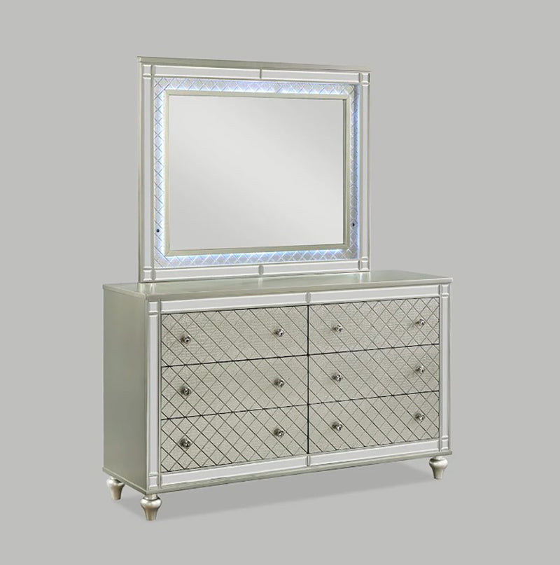 Crown Mark Furniture Cristian Dresser Mirror in Beige