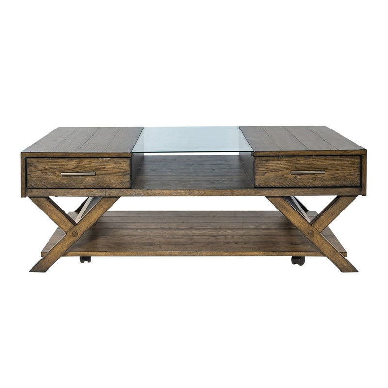 Liberty Furniture Lennox Display Cocktail Table in Brown image