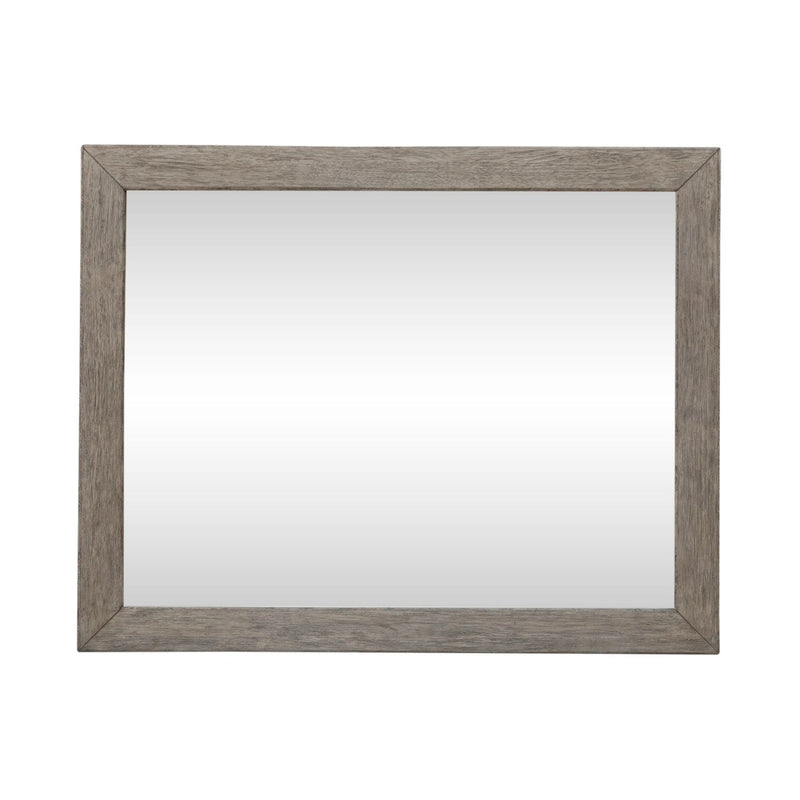 Liberty Furniture Skyview Lodge Landscape Mirror in Cobblestone