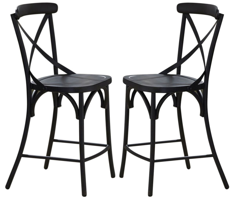 Liberty Furniture Vintage Dining Series X-Back Counter Chair in Black (Set of 2) image