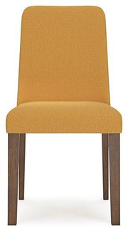 Ashley Furniture Lyncott dining room set with a wooden table and matching chairs in a modern dining space.