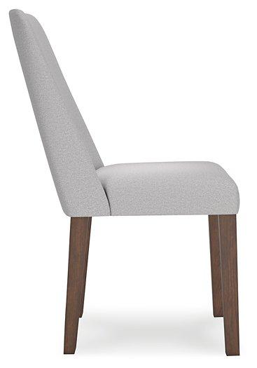 Ashley Furniture Lyncott dining room set with a wooden table and six matching chairs in a modern dining space.