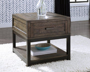 Ashley Furniture Johurst End Table with a wooden finish and modern design, featuring a smooth surface and sturdy legs.