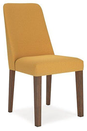 Ashley Furniture Lyncott dining room set with a wooden table and matching chairs in a modern dining space.