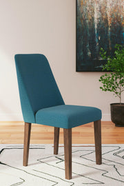 Ashley Furniture Lyncott Dining Room Set featuring a wooden table and matching chairs with a modern design.