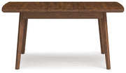 Ashley Furniture Lyncott dining room set with a wooden table and six matching chairs in a modern, stylish dining area.