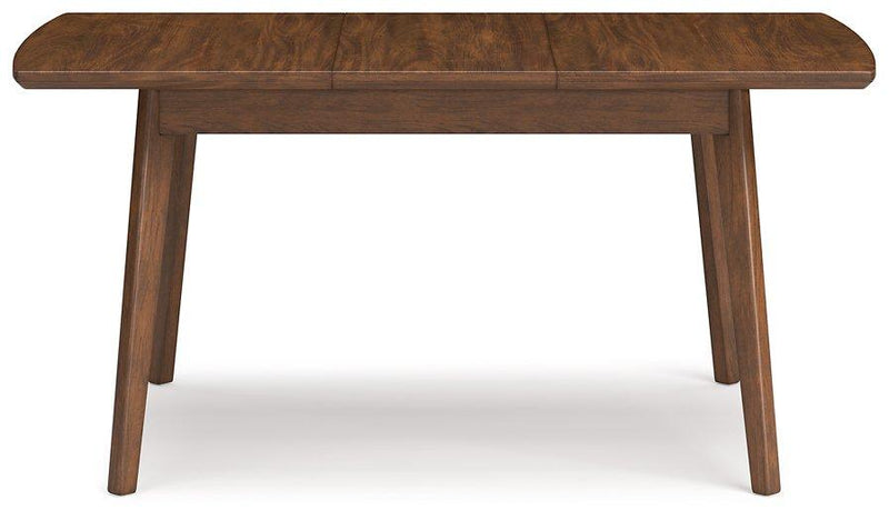 Ashley Furniture Lyncott dining room set with a wooden table and six matching chairs in a modern, stylish dining area.
