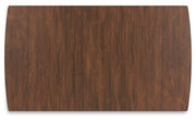 Ashley Furniture Lyncott dining room set with a wooden table and matching chairs in a modern dining space.