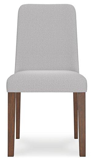 Ashley Furniture Lyncott dining room set featuring a wooden table and six matching chairs in a modern design.