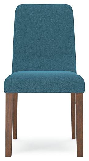 Ashley Furniture dining room set with a wooden table and six matching chairs, modern design, and a polished finish.