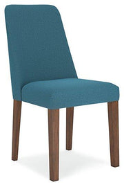 Ashley Furniture Lyncott dining room set featuring a wooden table and matching chairs in a modern dining space.