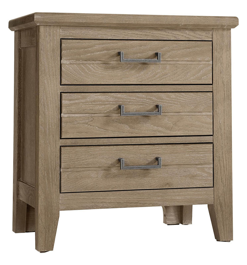 Vaughan-Bassett Passageways Deep Sand 3 Drawers Nightstand in Medium Brown