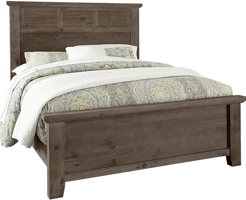 Vaughan-Bassett Sawmill King Louver Bed in Saddle Grey