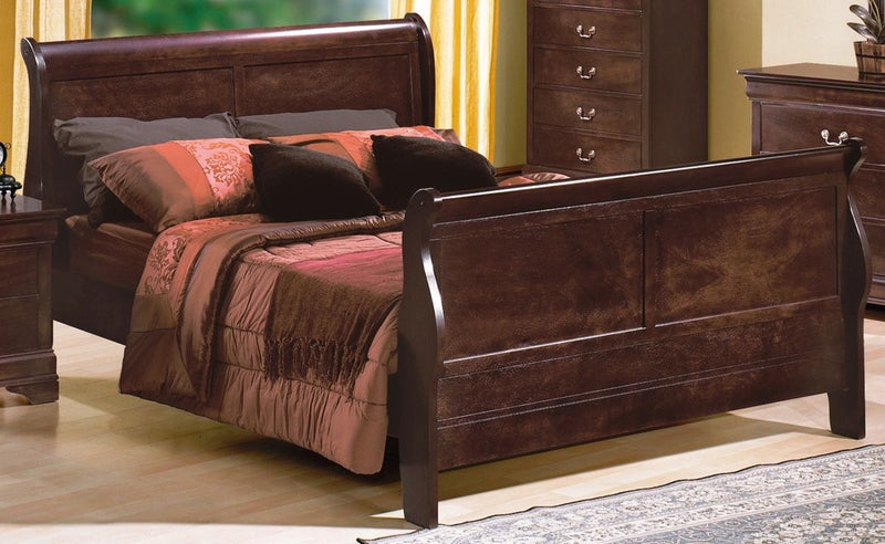 Crown Mark Furniture Louis Philip Twin Bed in Dark Cherry