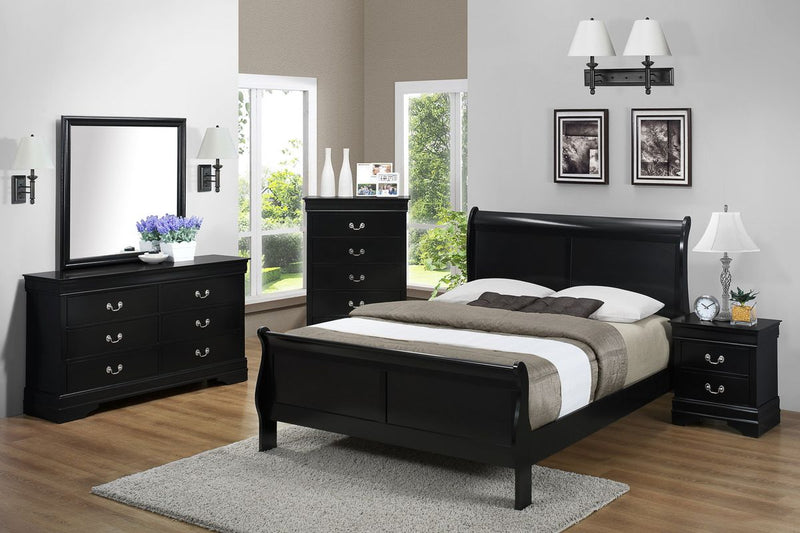 Crown Mark Furniture Louis Philip Twin Bed in Black
