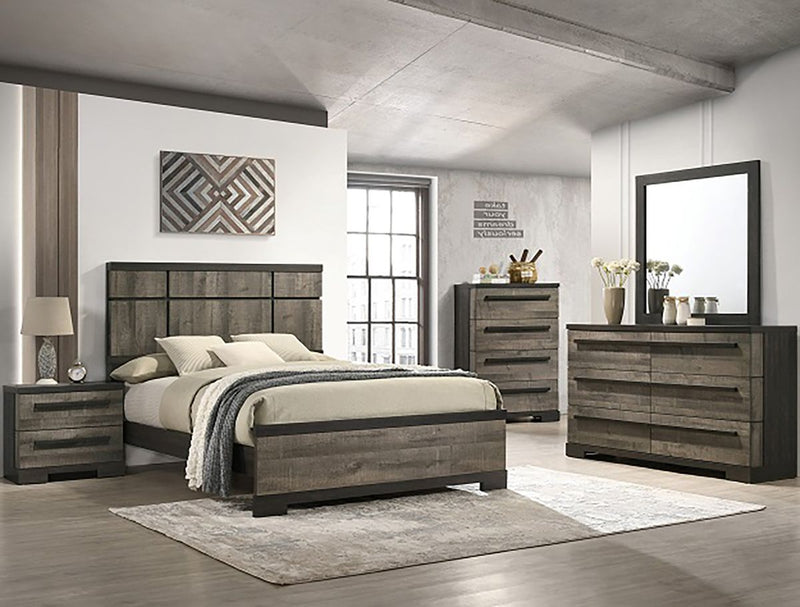 Crown Mark Furniture Remington King Panel Bed in Brown B8160-K