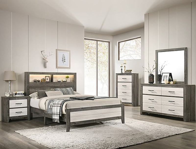 Crown Mark Furniture Rhett King Platform Bed in Gray