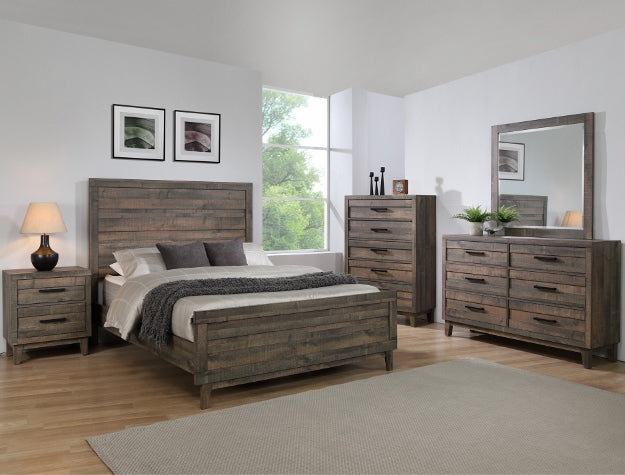Crown Mark Tacoma King Panel Bed in Brown