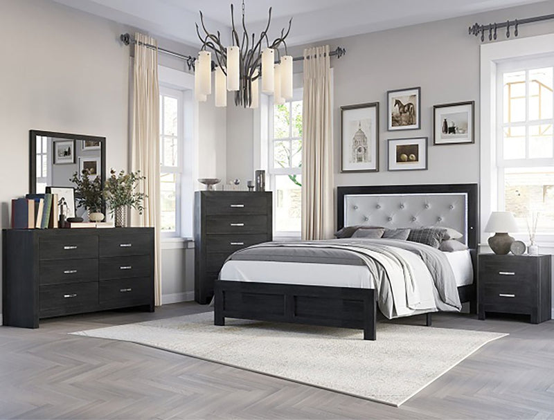 Crown Mark Furniture Jaylen 6 Drawer Dresser in Black