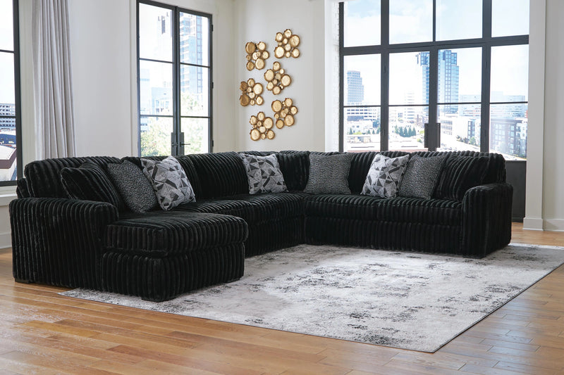 Midnight-Madness Sectional with Chaise