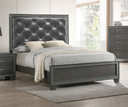 Crown Mark Furniture Kaia Queen Upholstered Bed in Dark Gray image