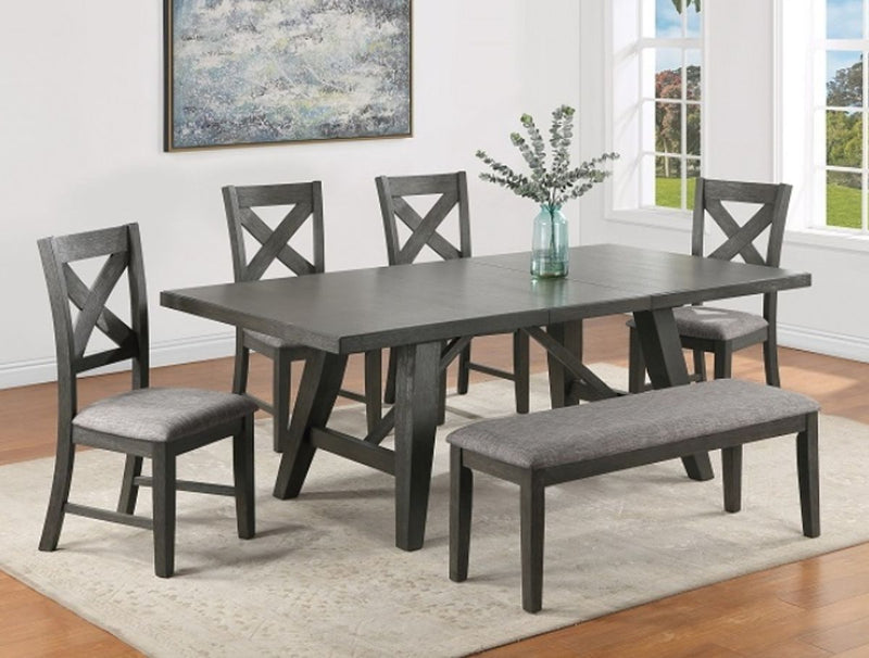 Crown Mark Furniture Rufus Side Chair in Dark Gray (Set of 2)