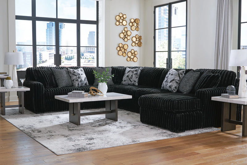 Midnight-Madness Sectional with Chaise