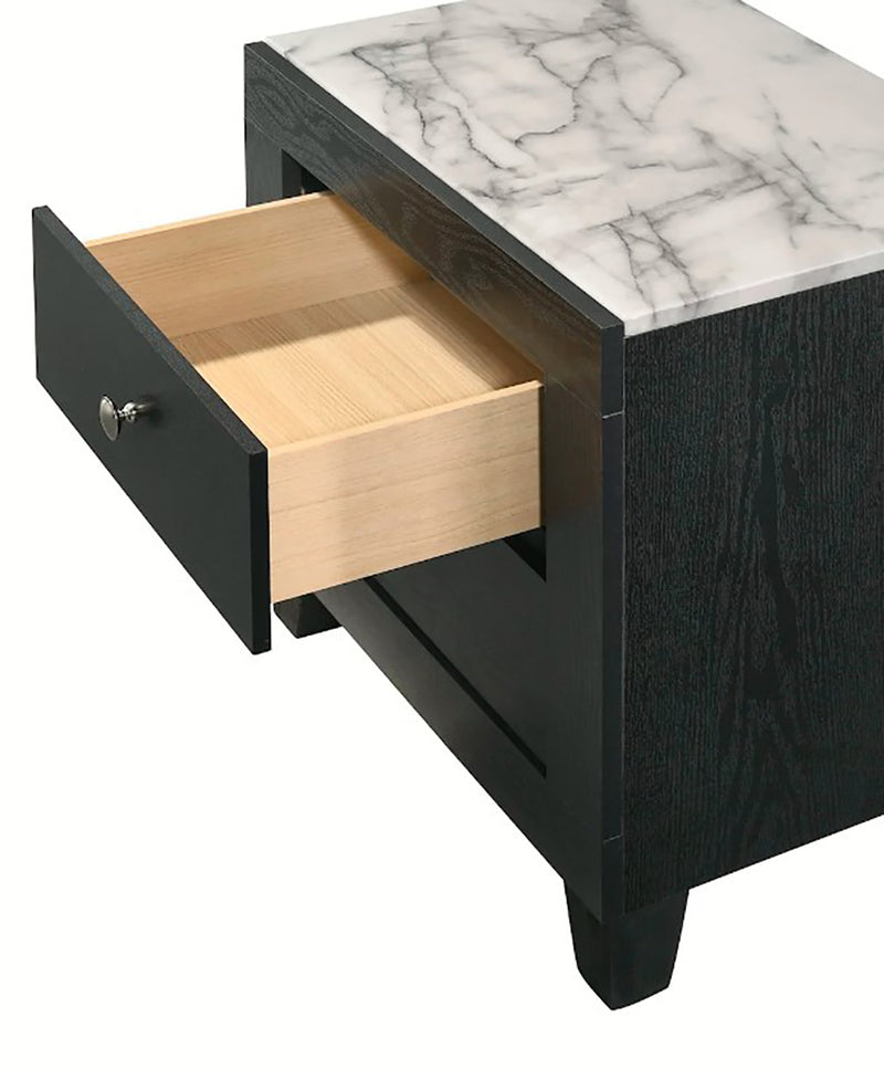 Crown Mark Furniture Cadence 2 Drawer Nightstand in Black
