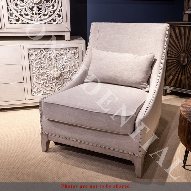 Liberty Furniture Harlequin Upholstered Accent Chair in Weathered Linen