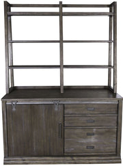 Liberty Stone Brook Computer Credenza with Hutch in Rustic Saddle image