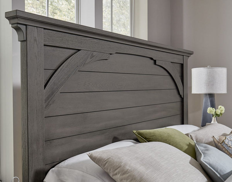 Vaughan Bassett Vista King Mansion Storage Bed in Grey Oak